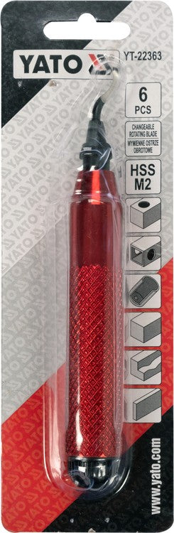 DEBURRER WITH 5 PCS SPARE BLADES INSIDE (YT-22363)