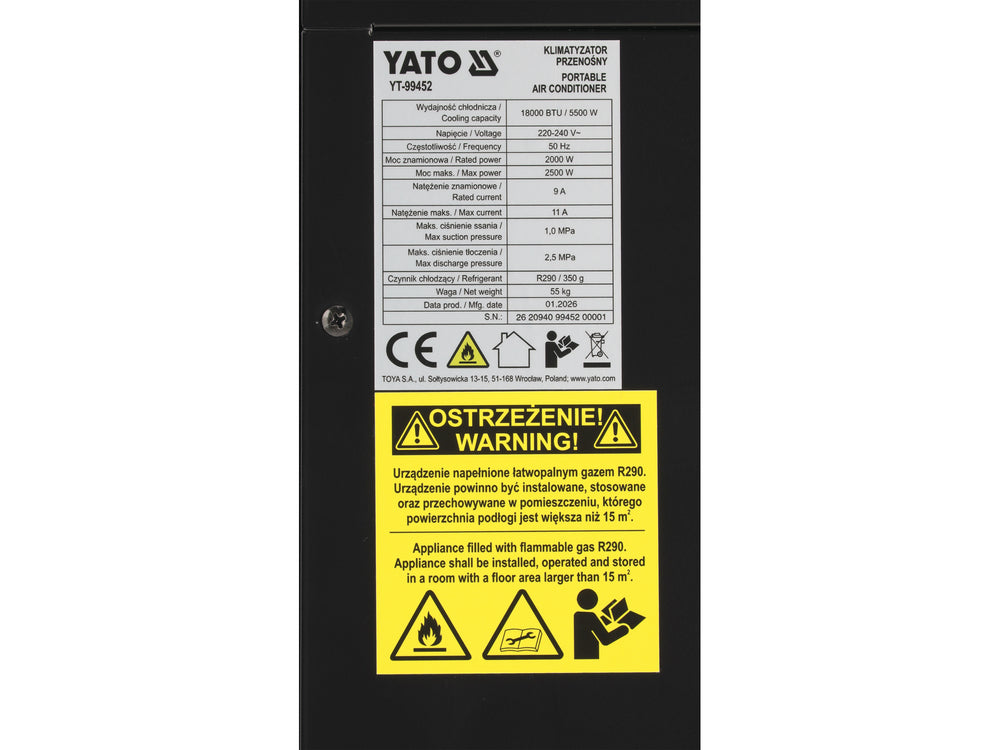 PORTABLE AIR CONDITIONER 5.5 KW (YT-99452)