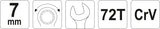 COMBINATION RATCHET WRENCH, 7MM (YT-01907)