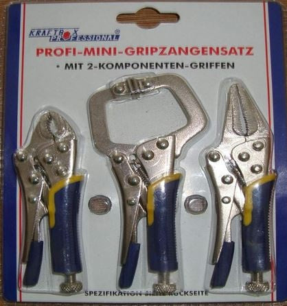 LOCKING MINI PLIERS SET | RUBBERIZED HANDLE | 3 PCS. (SK3697)