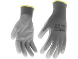 WORKING GLOVES POLYESTER/PU GREY S. 10 (YT-7472)
