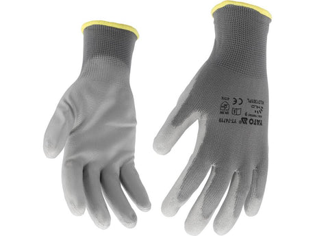 WORKING GLOVES POLYESTER/PU GREY S. 10 (YT-7472)