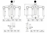 EXTERNAL/INTERNAL PULLER SET, 2-ARM | 8 PCS. (74282)