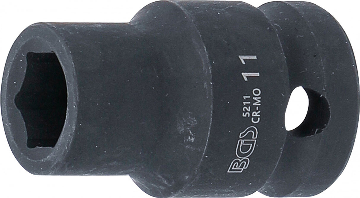 IMPACT SOCKET, HEXAGON | 12.5 MM (1/2") DRIVE | 11 MM (5211)