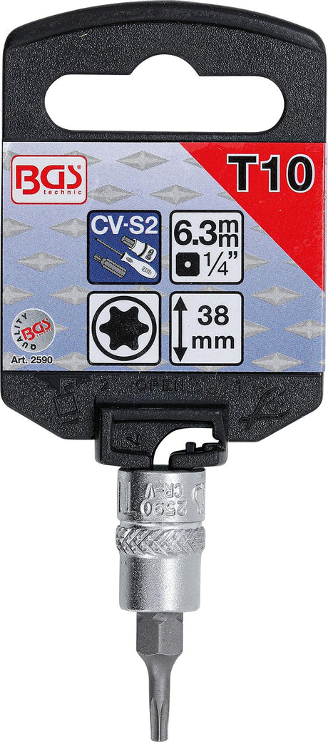 Ruuvikärki puristettu hylsyyn | 6,3 mm (1/4") | T-Star (Torx) T10 (2590)