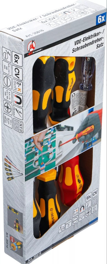 VDE ELECTRICIAN'S- / SCREWDRIVER SET | SLOT SL / CROSS SLOT PZ | 6 PCS. (35816)