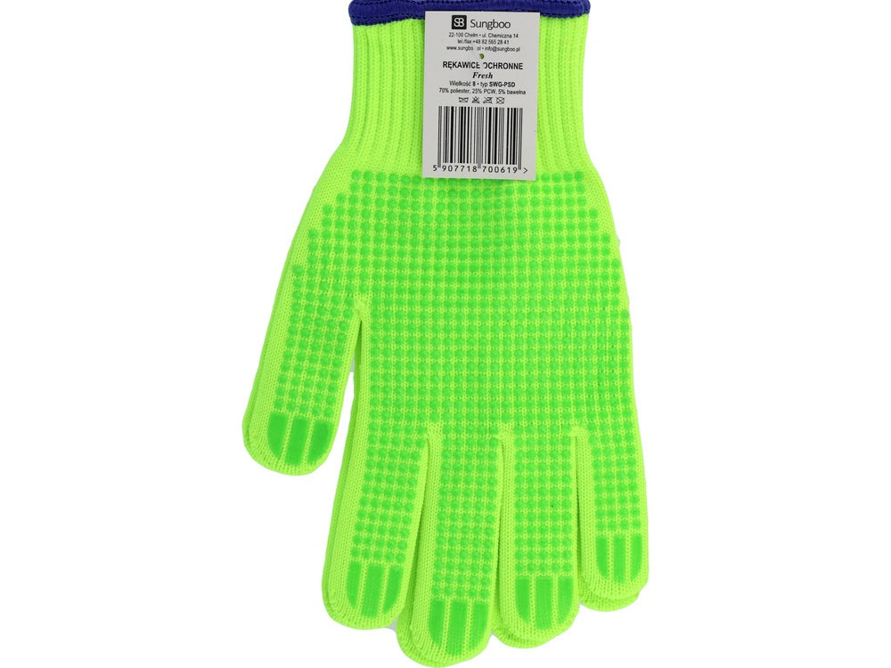 COTTON GLOVES, PVC DOTS "FRESH PSD" 8" (74094)