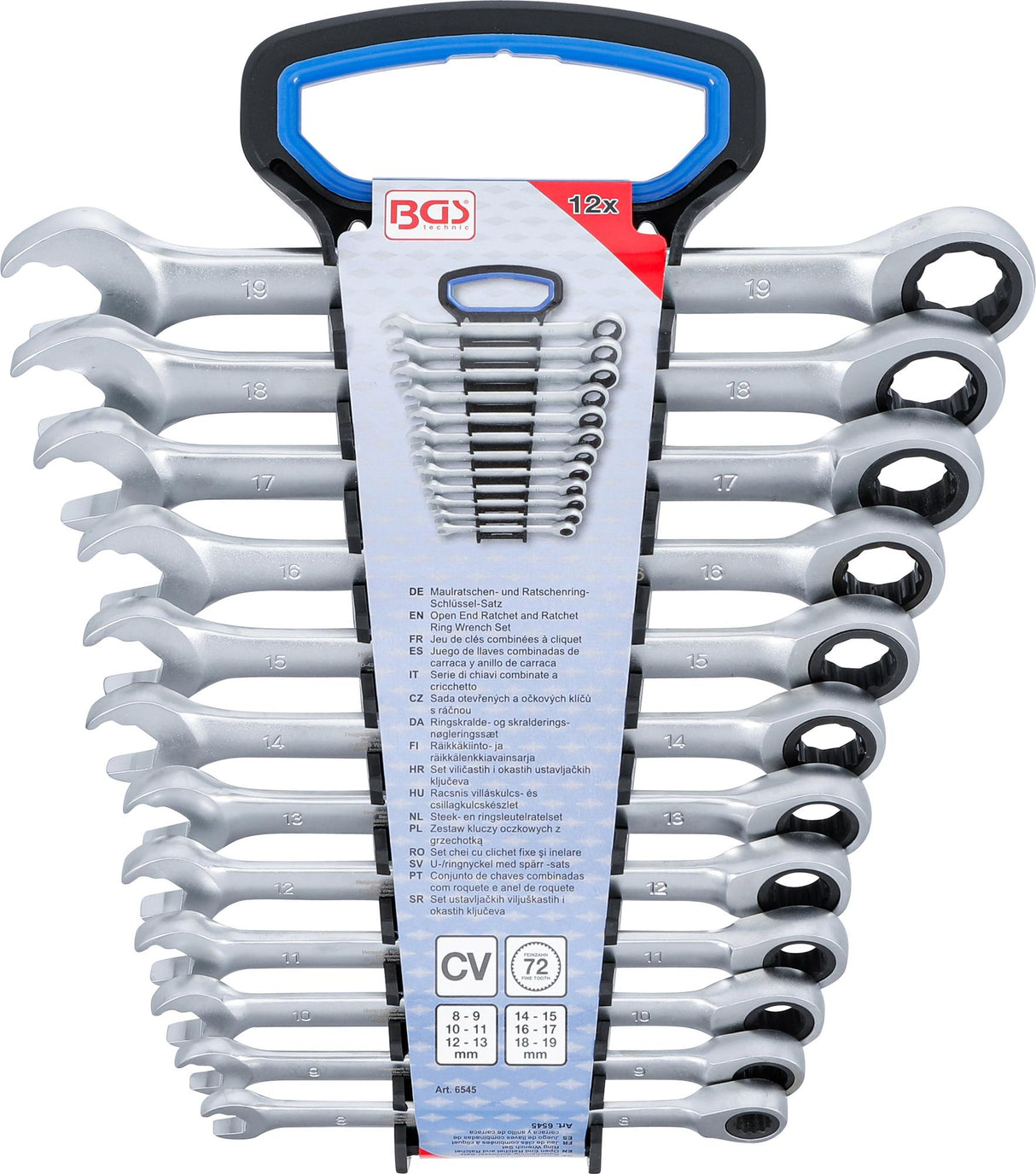 OPEN END RATCHET AND RATCHET RING WRENCH SET | 8 - 19 MM | 12 PCS. (6545)
