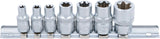 SOCKET SET, E-TYPE | 6.3 MM (1/4") / 10 MM (3/8") DRIVE | E6 - E16 | 7 PCS. (2027)