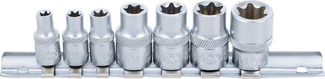 SOCKET SET, E-TYPE | 6.3 MM (1/4") / 10 MM (3/8") DRIVE | E6 - E16 | 7 PCS. (2027)