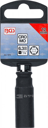 IMPACT SOCKET HEXAGON, DEEP | 6,3 MM (1/4") DRIVE | 12 MM (7271)