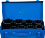 IMPACT SOCKET SET, HEXAGON | 25 MM (1") DRIVE | 27 - 50 MM | 8 PCS. (5245)