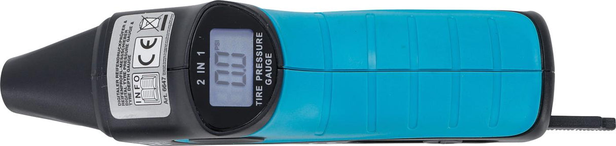 DIGITAL TYRE PRESSURE GAUGE & TYRE DEPTH GAUGE | "2-IN-1" (6647)