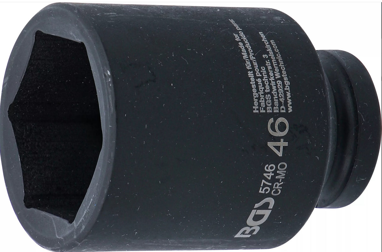 IMPACT SOCKET HEXAGON, DEEP | 20 MM (3/4") DRIVE | 46 MM (5746)
