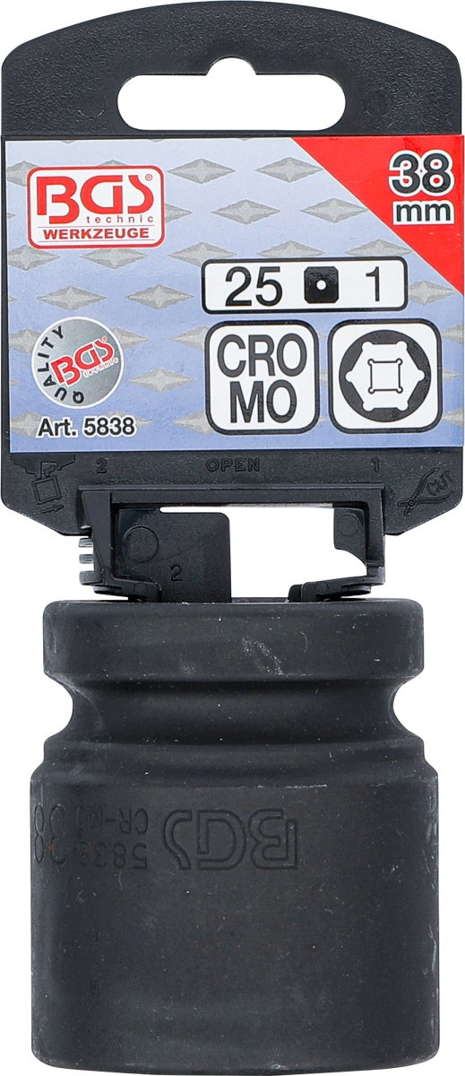 IMPACT SOCKET, HEXAGON | 25 MM (1") DRIVE | 38 MM (5838)