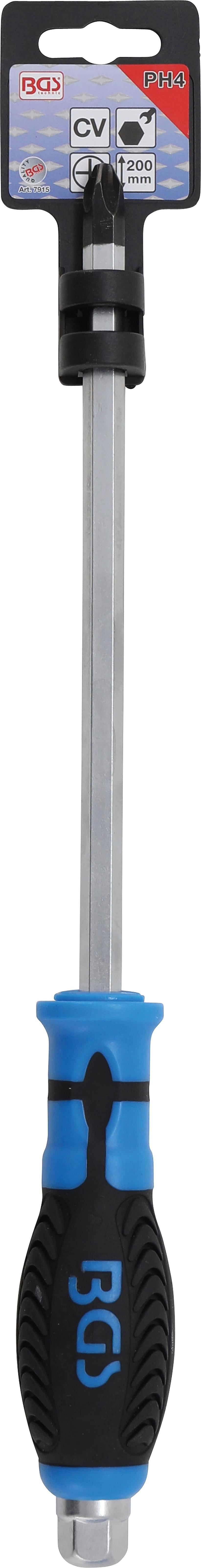 SCREWDRIVER, BLADE WITH HEXAGON PROFILE | CROSS SLOT PH4 | BLADE LENGTH 200 MM (7915)