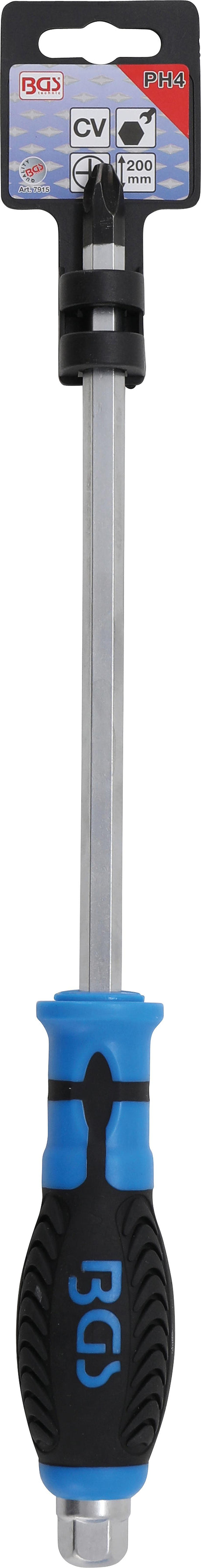 SCREWDRIVER, BLADE WITH HEXAGON PROFILE | CROSS SLOT PH4 | BLADE LENGTH 200 MM (7915)