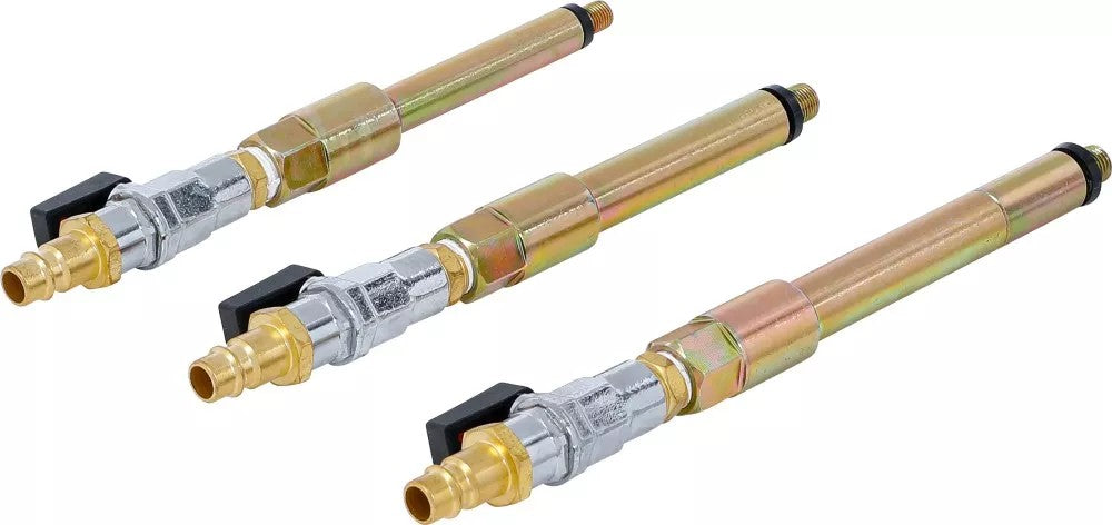 COMPRESSED AIR ADAPTOR SET FOR GLOW PLUG HOLES | M8 X 1.0, M10 X 1.0, M10 X 1.25 | 3 PCS. (9519)