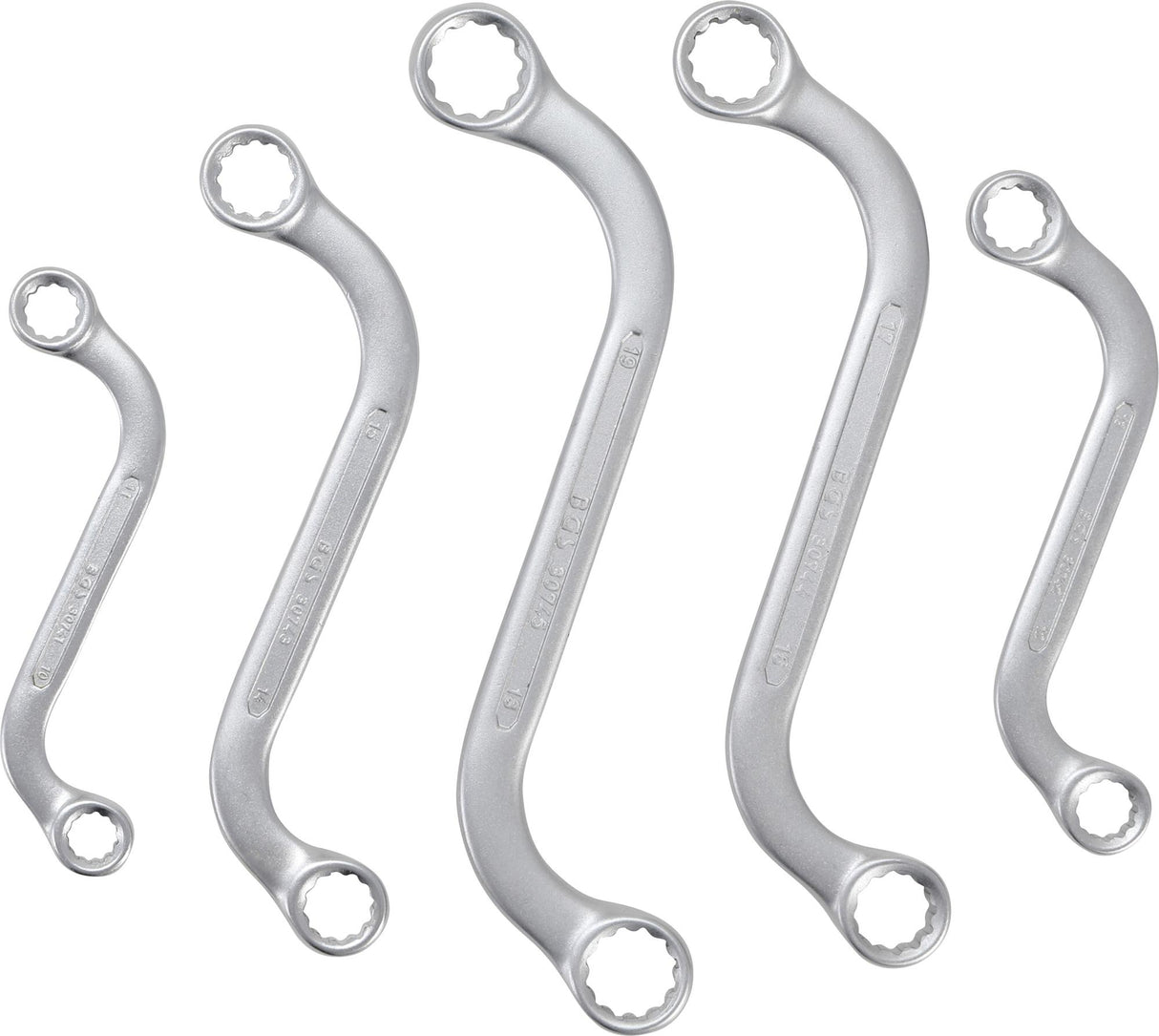 DOUBLE RING SPANNER SET | S-TYPE | 10 X 11 - 18 X 19 MM | 5 PCS. (1216)