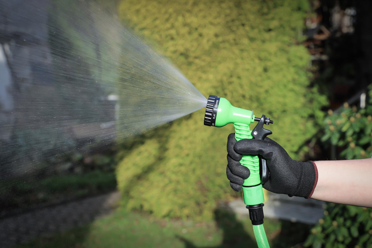 WATER HOSE | TEXTILE | FLEXIBLE | WITH GARDEN HAND SHOWER WITH 7 FUNCTIONS | 7,5 - 22 M (70904)