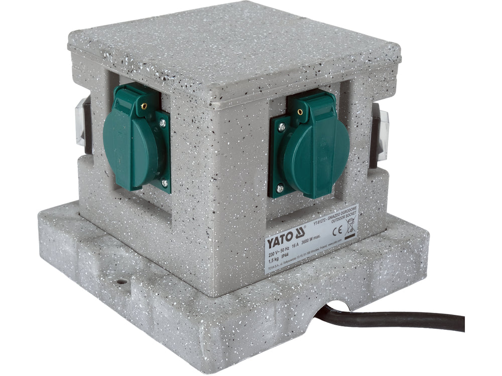 OUTDOOR SOCKET IN DECORATIVE CUBE | IP44 | 4 X 230V (YT-81272)