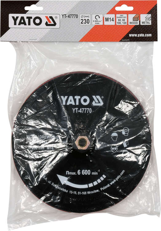 VELCRO PLATE DISC 230MM M14 + ACCESORIES (YT-47770)