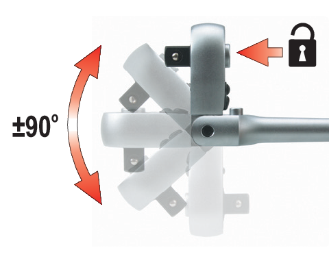 REVERSIBLE FLEXIBLE RATCHET HANDLE 3/8" (YT-0326)