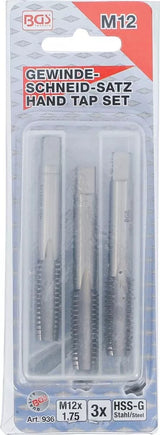 TAP SET | STARTER, PLUG, BOTTOMING TAP | HSS-G | M12 X 1.75 | 3 PCS. (936)