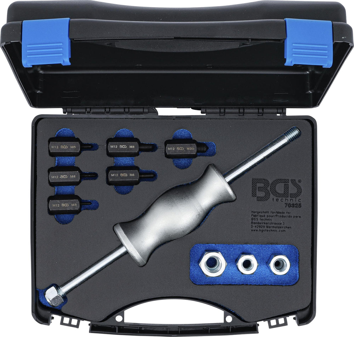 SLIDING HAMMER SET | WITH THREAD ADAPTORS | 12 PCS (70325)