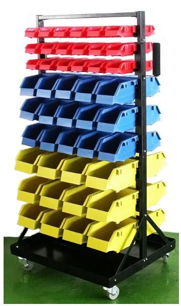 STORAGE CONTAINER WITH 90 BOXES, PALLET AND WHEELS 1300X650X575MM (B005)
