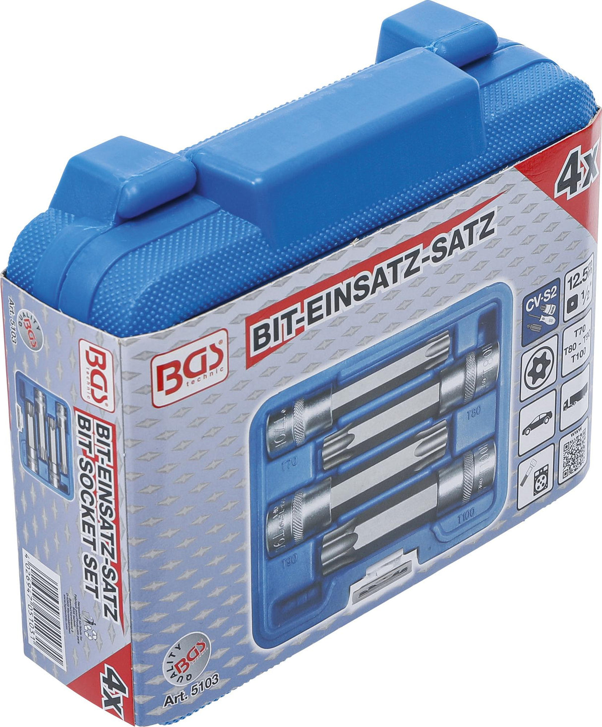 BIT SOCKET SET | 12.5 MM (1/2") DRIVE | T-STAR TAMPERPROOF (FOR TORX) | 4 PCS. (5103)