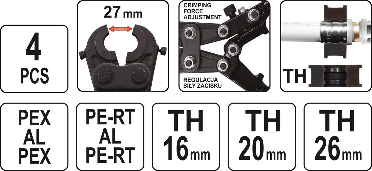 HAND PRESS TOOL FOR PEX PIPES TH16-26 (YT-21750)