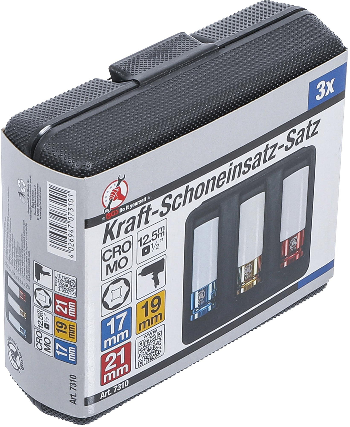 PROTECTIVE IMPACT SOCKET SET | 12.5 MM (1/2") DRIVE | 17 - 19 - 21 MM | 3 PCS. (7310)