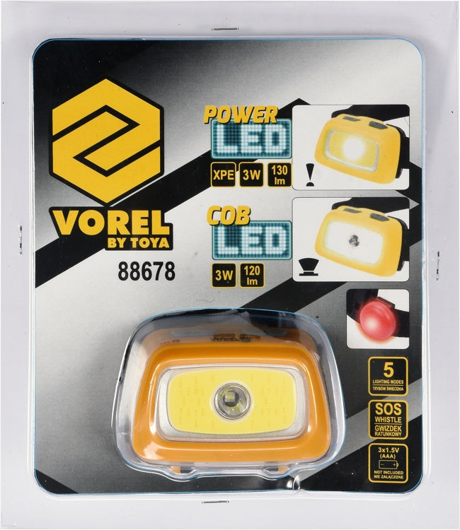 HEADLAMP XPE CREE 3W + COB LED 3W (88678)