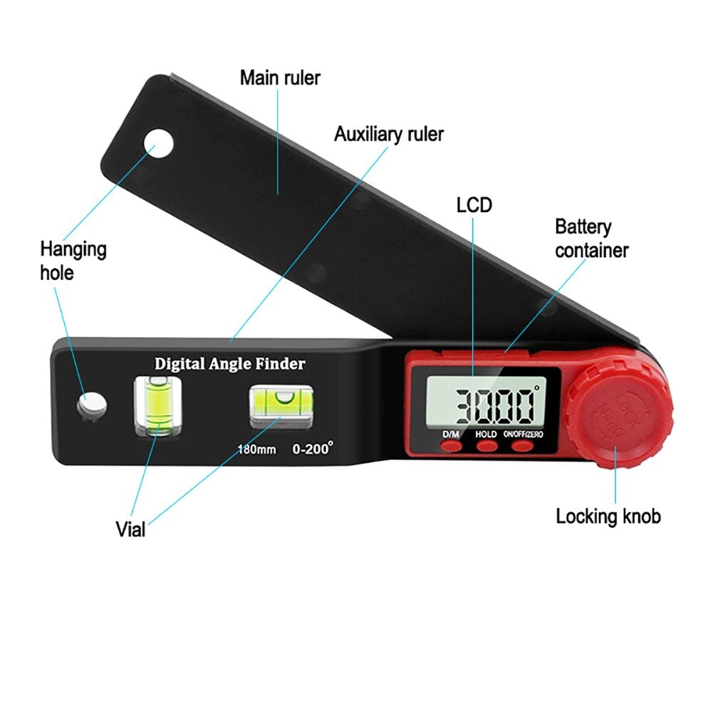MULTIFUNCTIONAL DIGITAL ANGLE RULER / SPIRIT LEVEL | 2 IN 1 (DAR2)