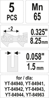 LINKS FOR CHAIN 0,325" ,058 SET 5PCS (YT-84975)