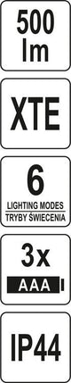 HEADLIGHT 500LM 3XAAA (YT-08595)
