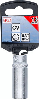 SOCKET, GEAR LOCK, DEEP | 6.3 MM (1/4") DRIVE | 12 MM (10162)