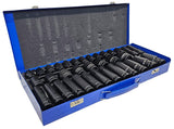 SET OF IMPACT SOCKETS LONG AND SHORT | CR-MO | 8 - 32 MM | 35 PCS. (SK12235M)