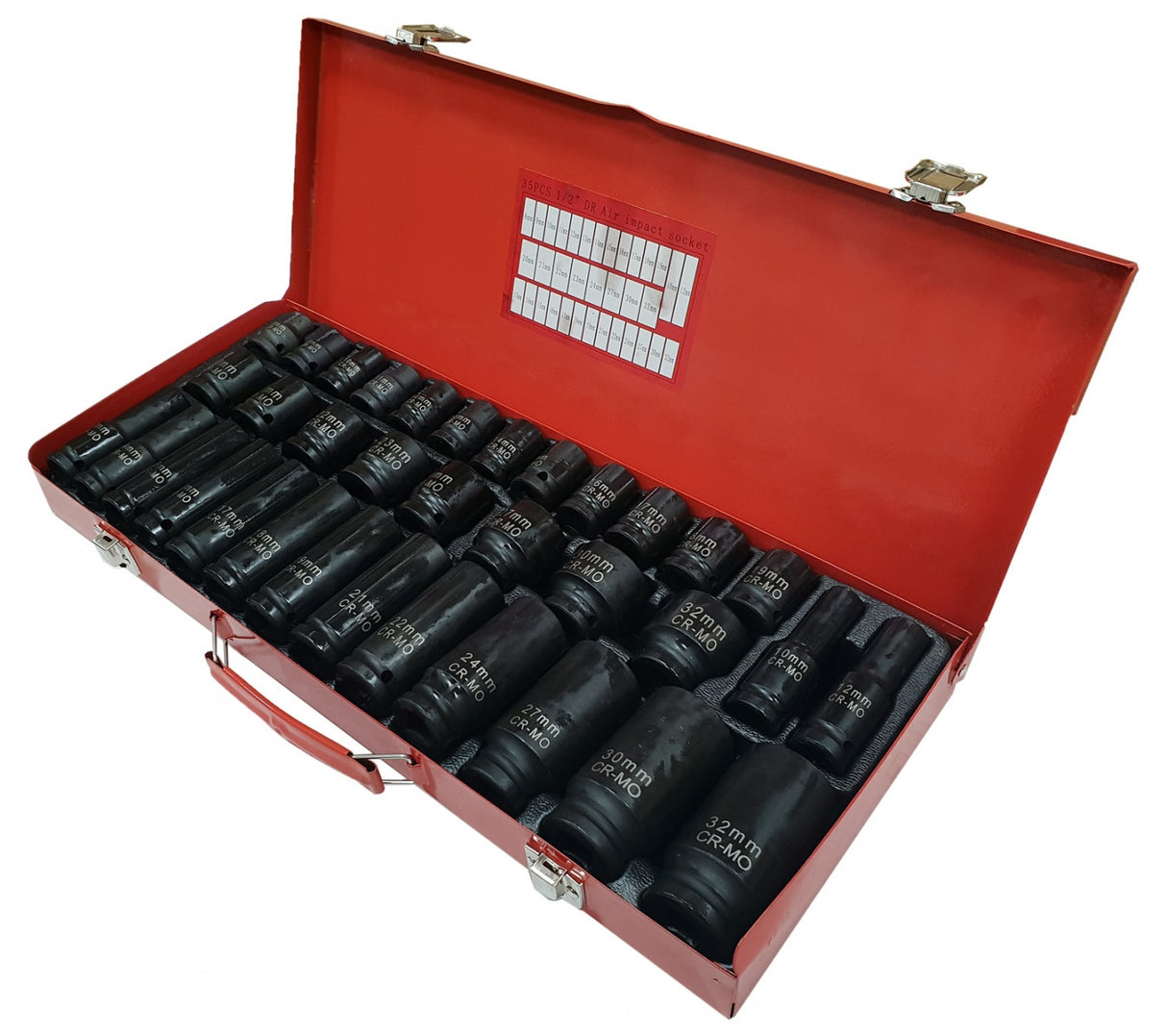 SET OF IMPACT SOCKETS LONG AND SHORT | CR-MO | 8 - 32 MM | 35 PCS. (SS35M)