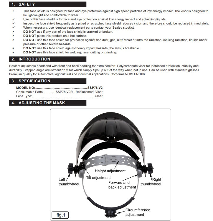 FACE SHIELD | 3D CURVED MOLDED LENS (FS03C)