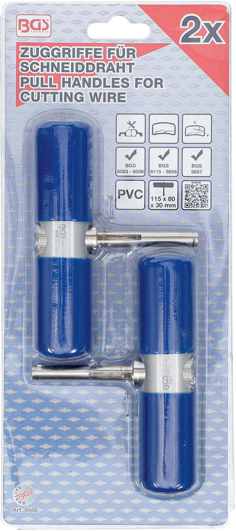 PULL HANDLES FOR WINDSCREEN CUTTING WIRE | 2 PCS. (6666)