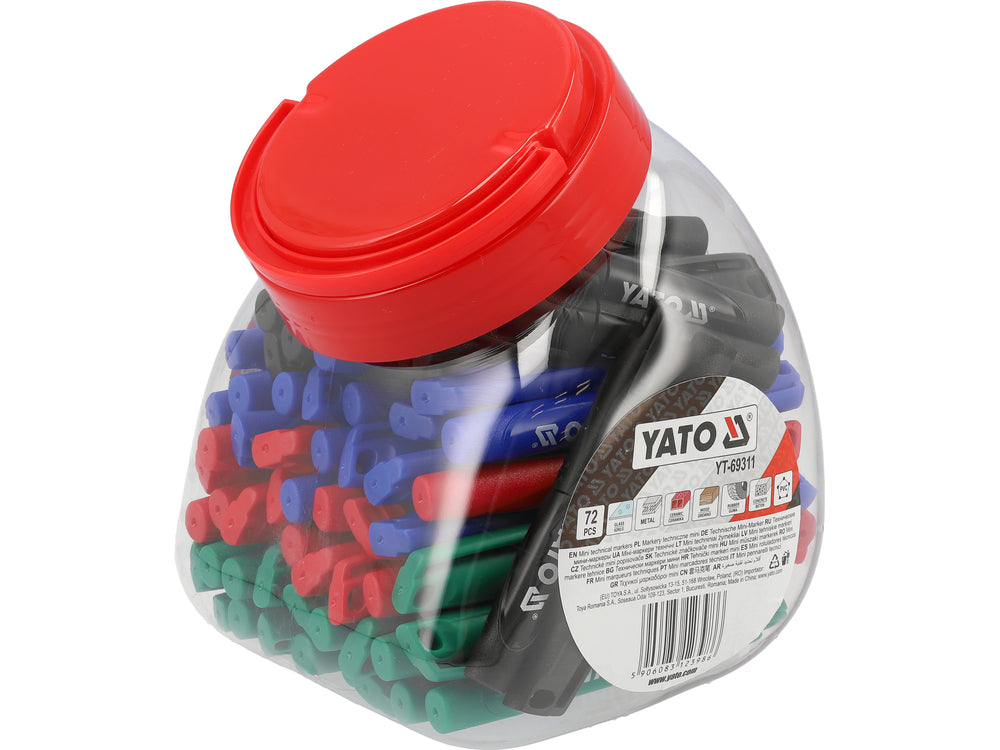 TECHNICAL MARKERS MINI SET 72 PCS / BLACK-GREEN-RED-BLUE (YT-69311)