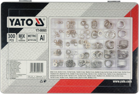 300 PCS ALUMINIUM SEALING RINGS ASSORTME (YT-06865)