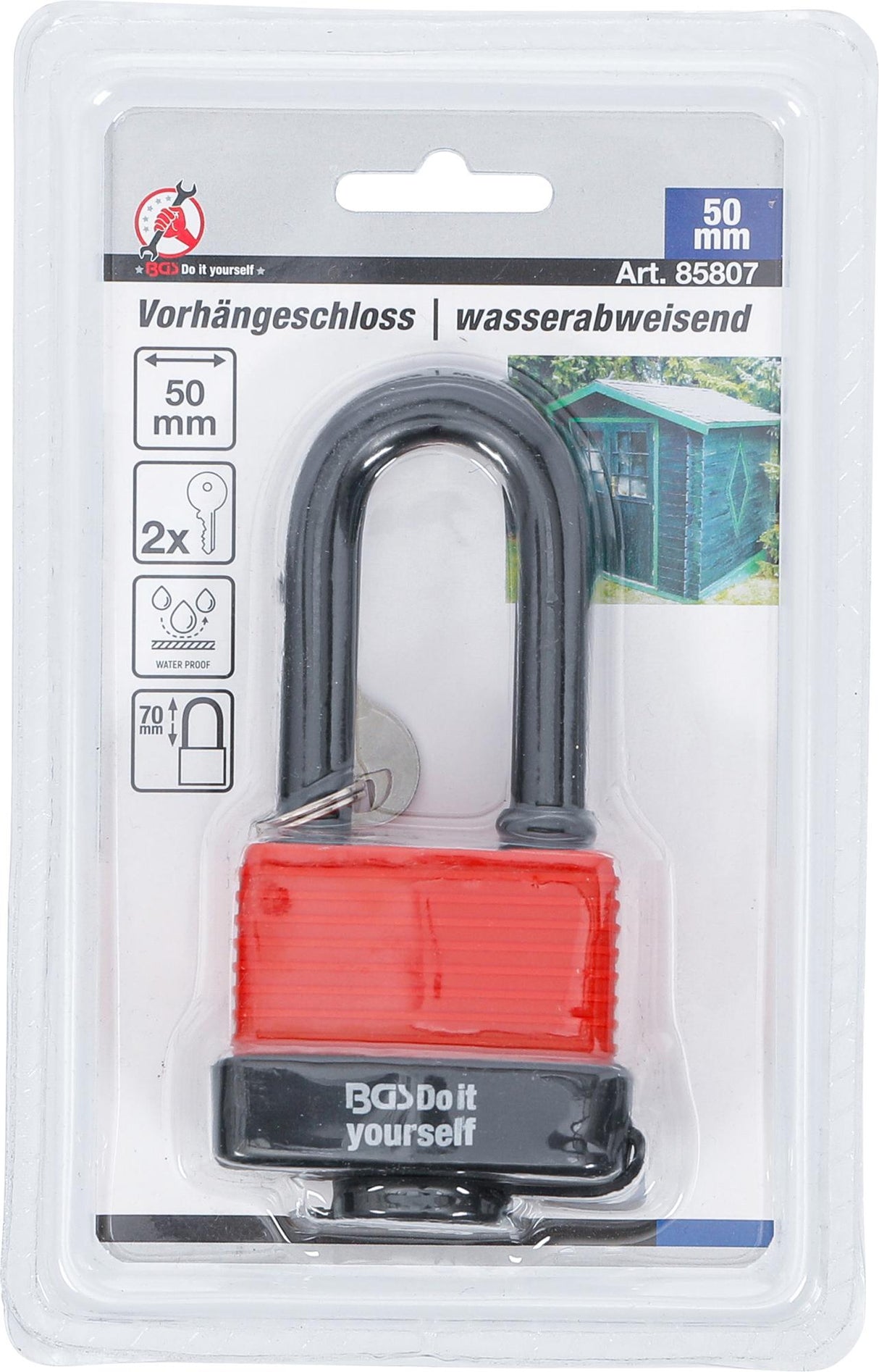 PADLOCK | HIGH SHACKLE | 50 MM | WATER RESISTANT (85807)