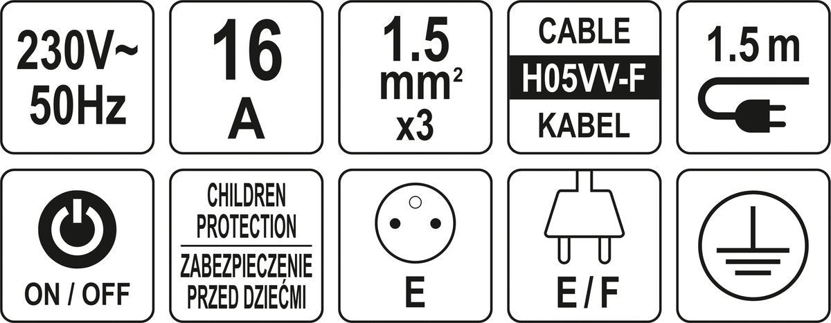 POWER STRIP W. GROUND 4S 1,5M (72353)