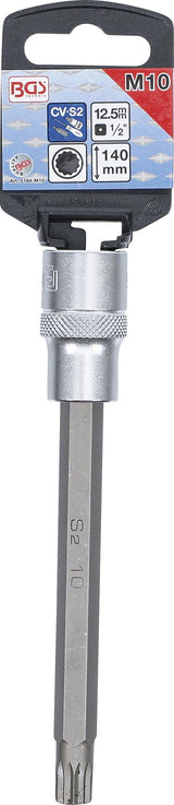 BIT SOCKET | LENGTH 140 MM | 12.5 MM (1/2") DRIVE | SPLINE (FOR XZN) | M10 (5184-M10)