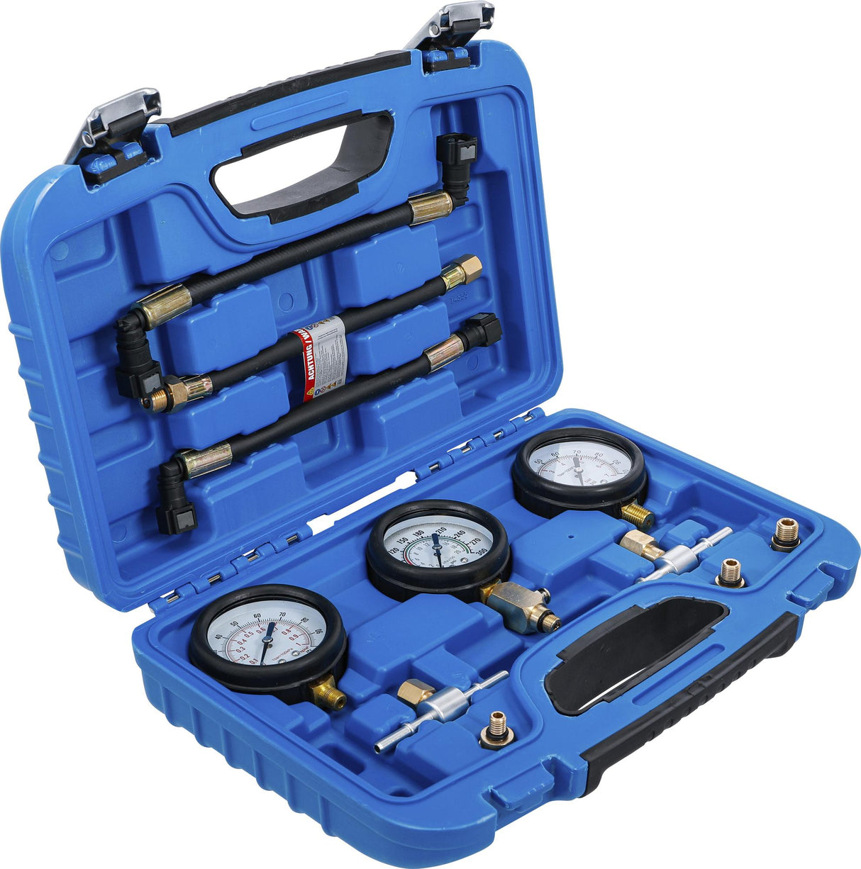 FUEL AND COMPRESSION PRESSURE TEST GAUGES SET | FOR MOTORCYCLES | 11 PCS. (74355)