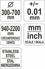 TAPE PRECISION MEASURING TOOL FOR DIAMET (YT-71701)