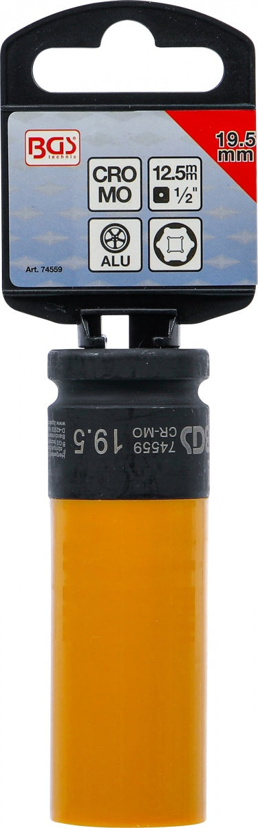 IMPACT SOCKET LONG THIN-WALLED | WITH PLASTIC PROTECTION | 12.5 MM (1/2") | 19.5 MM (74559)